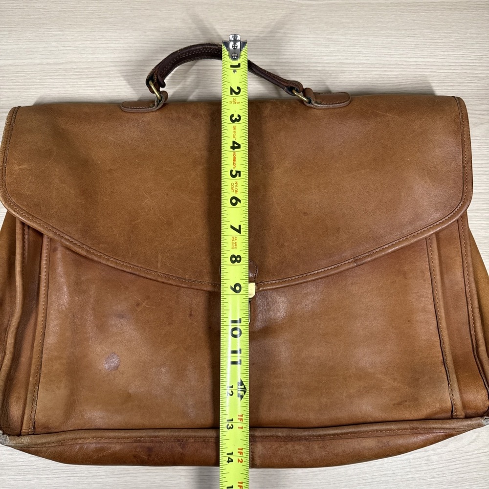 Vintage Coach Morgan Brown Smooth Leather Briefcase Bag No Shoulder Strap - Picture 3 of 16